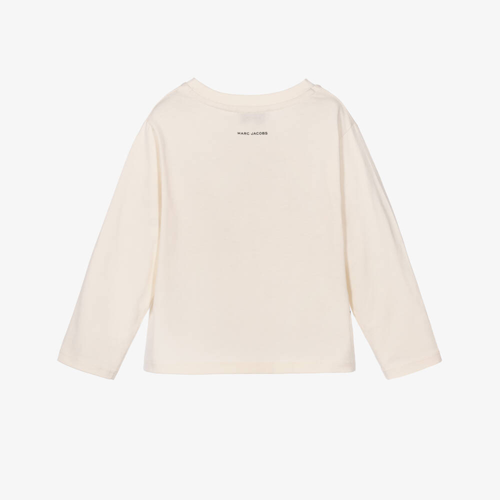 MARC JACOBS-Girls Ivory Cotton Top with Scarf Print | Childrensalon