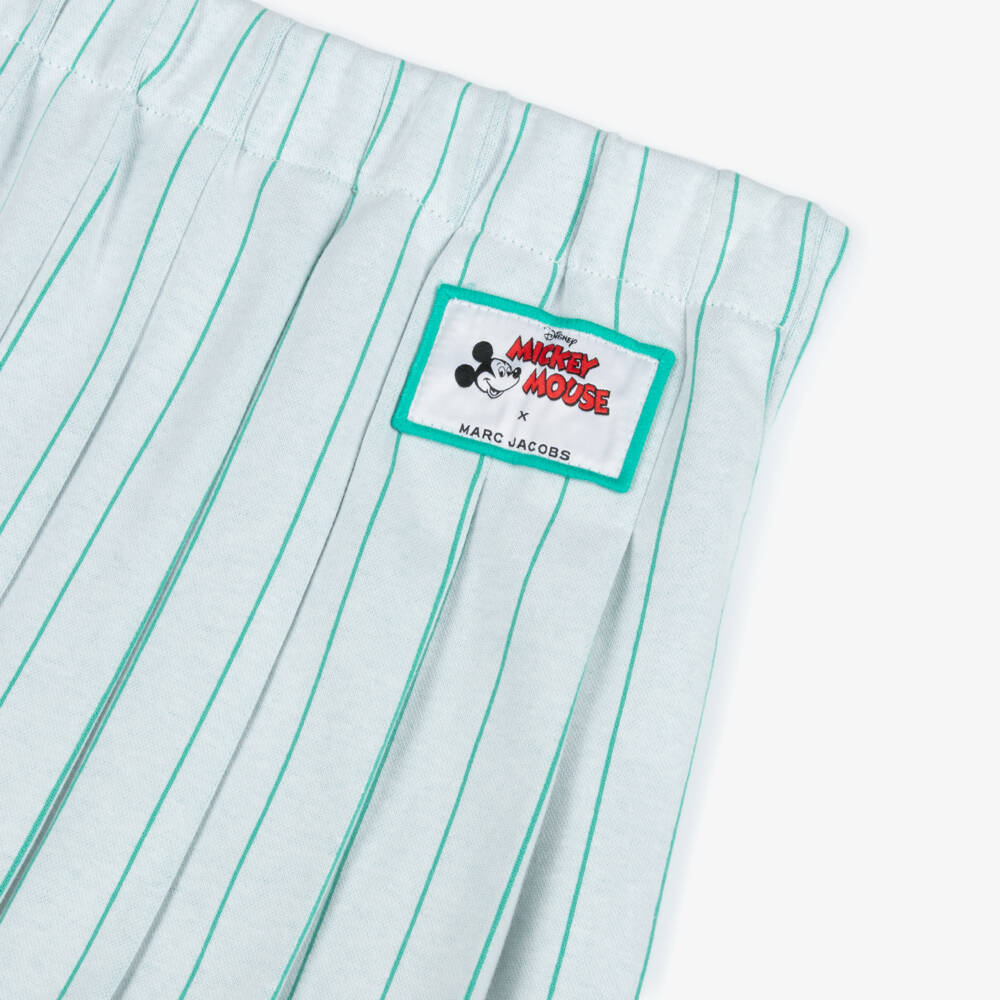 MARC JACOBS-Girls Ivory & Green Stripe Mickey Mouse Tennis Skirt | Childrensalon