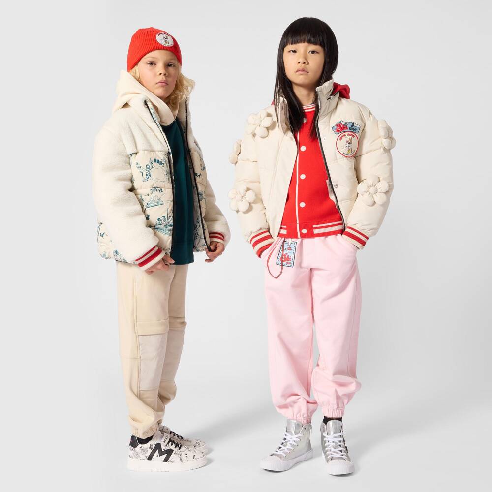 MARC JACOBS-Girls Ivory Minnie Mouse Puffer Jacket | Childrensalon