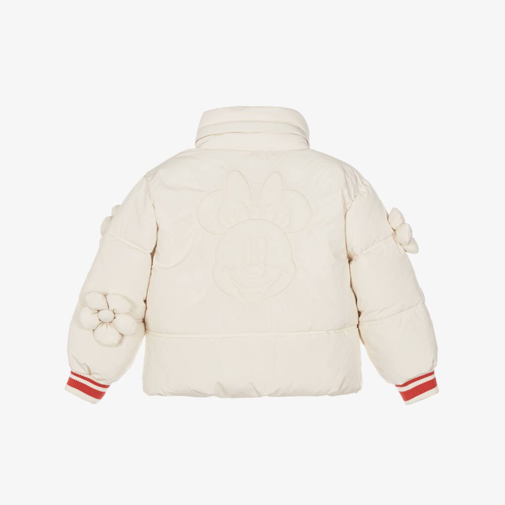 MARC JACOBS-Girls Ivory Minnie Mouse Puffer Jacket | Childrensalon