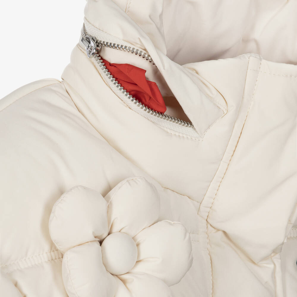 MARC JACOBS-Girls Ivory Minnie Mouse Puffer Jacket | Childrensalon