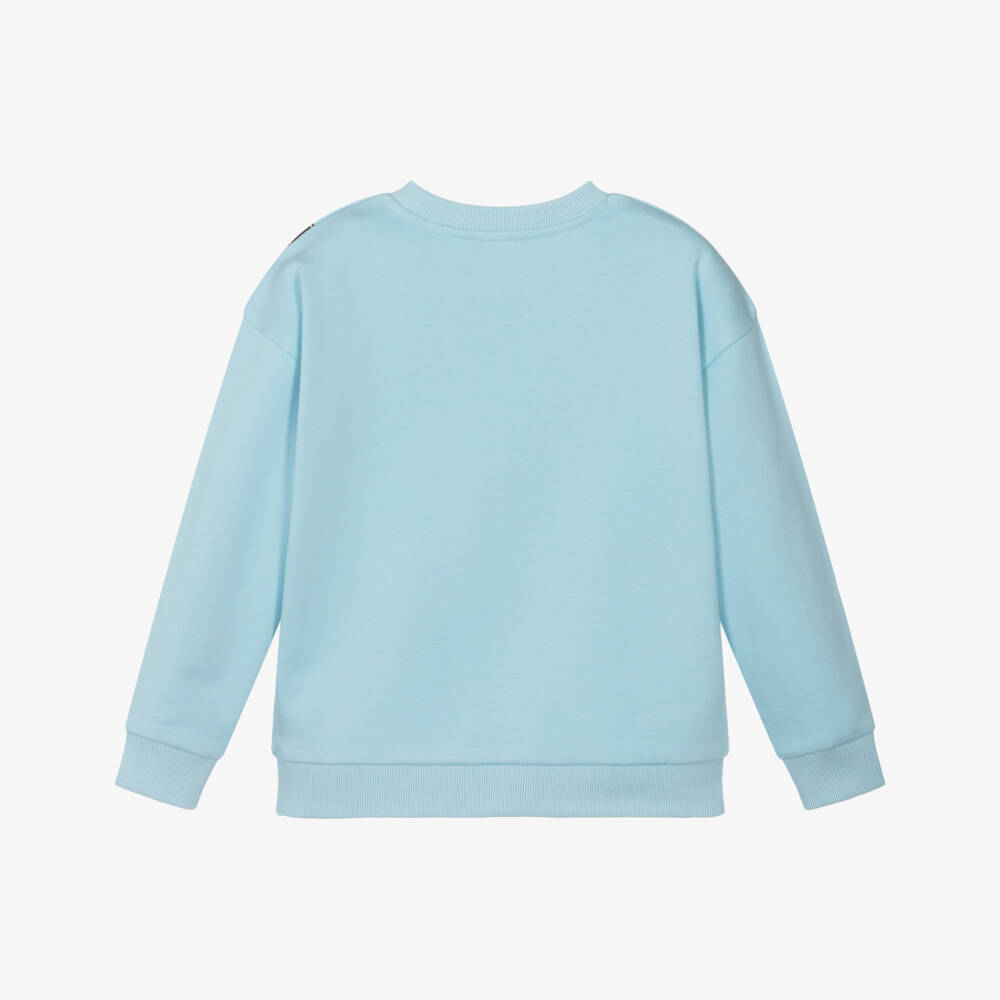 MARC JACOBS-Girls Pale Blue Cotton Sweatshirt with Snapshot Bag Print | Childrensalon