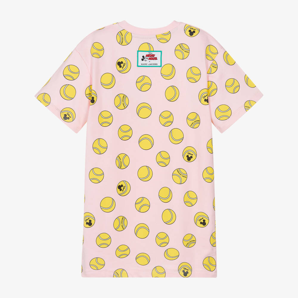 MARC JACOBS-Girls Pale Pink Cotton Mickey Mouse Tennis Sweatshirt Dress | Childrensalon