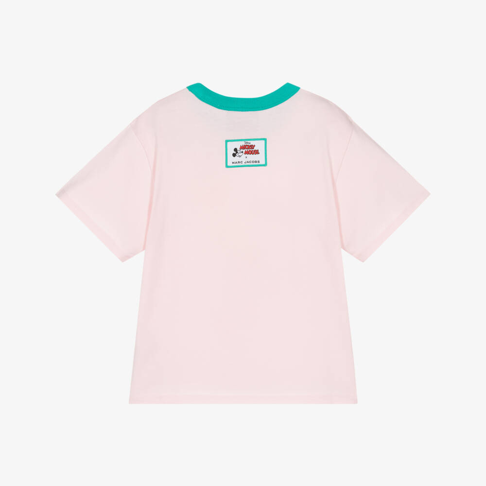 MARC JACOBS-Girls Pale Pink Cotton Minnie Mouse Tennis Print T-Shirt | Childrensalon