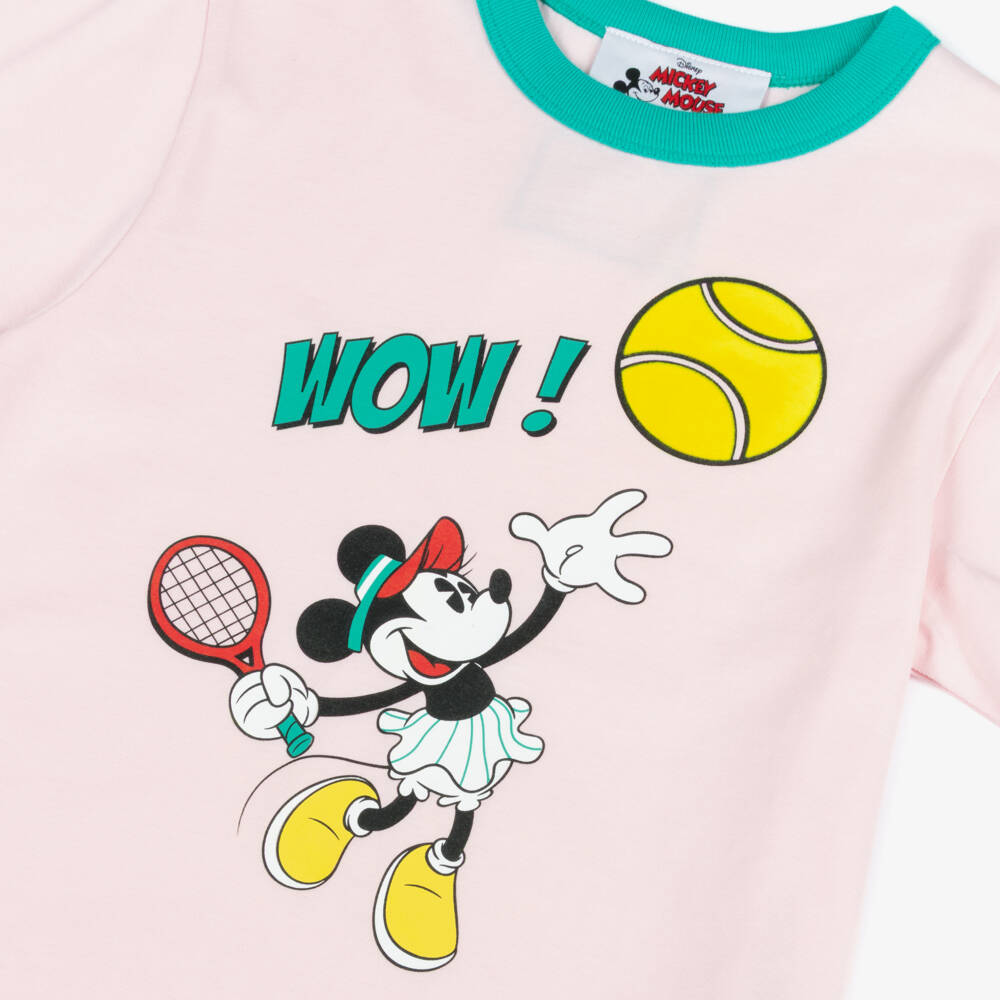MARC JACOBS-Girls Pale Pink Cotton Minnie Mouse Tennis T-Shirt | Childrensalon