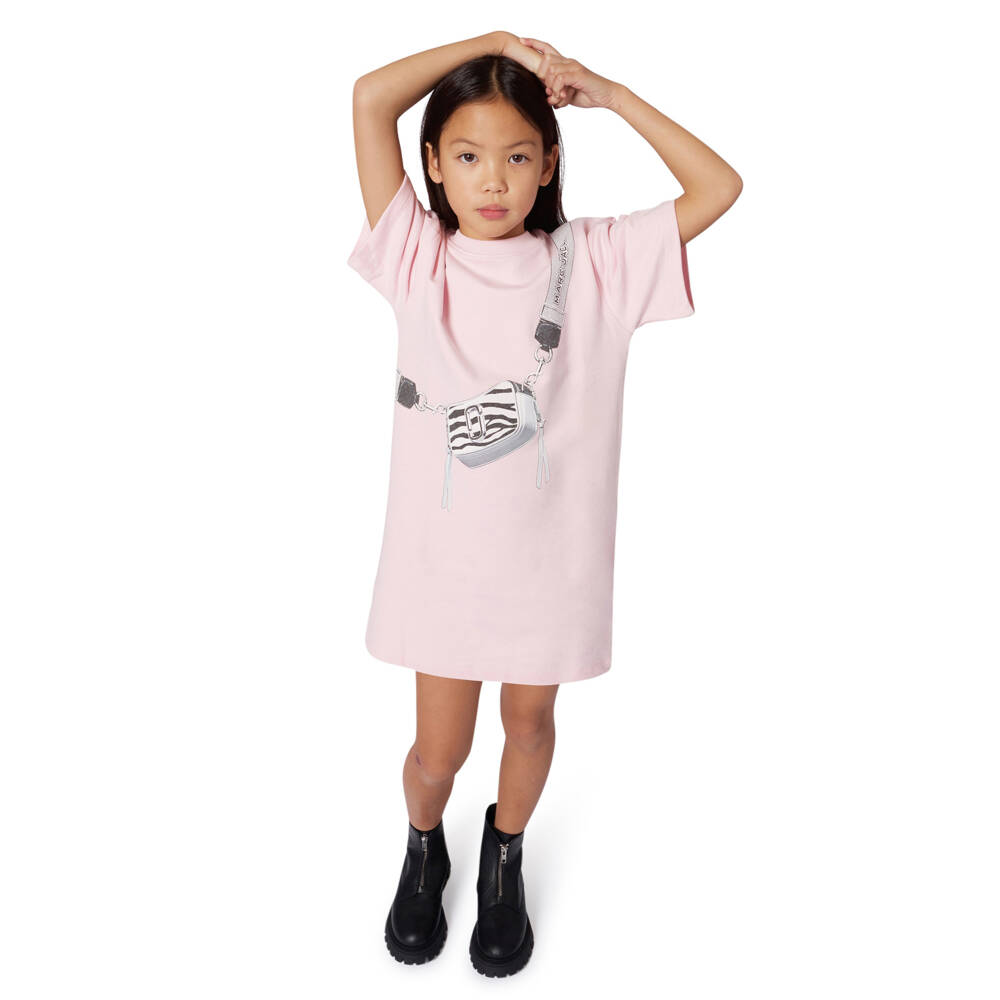 MARC JACOBS-Платье розовое с принтом сумки Snapshot | Childrensalon