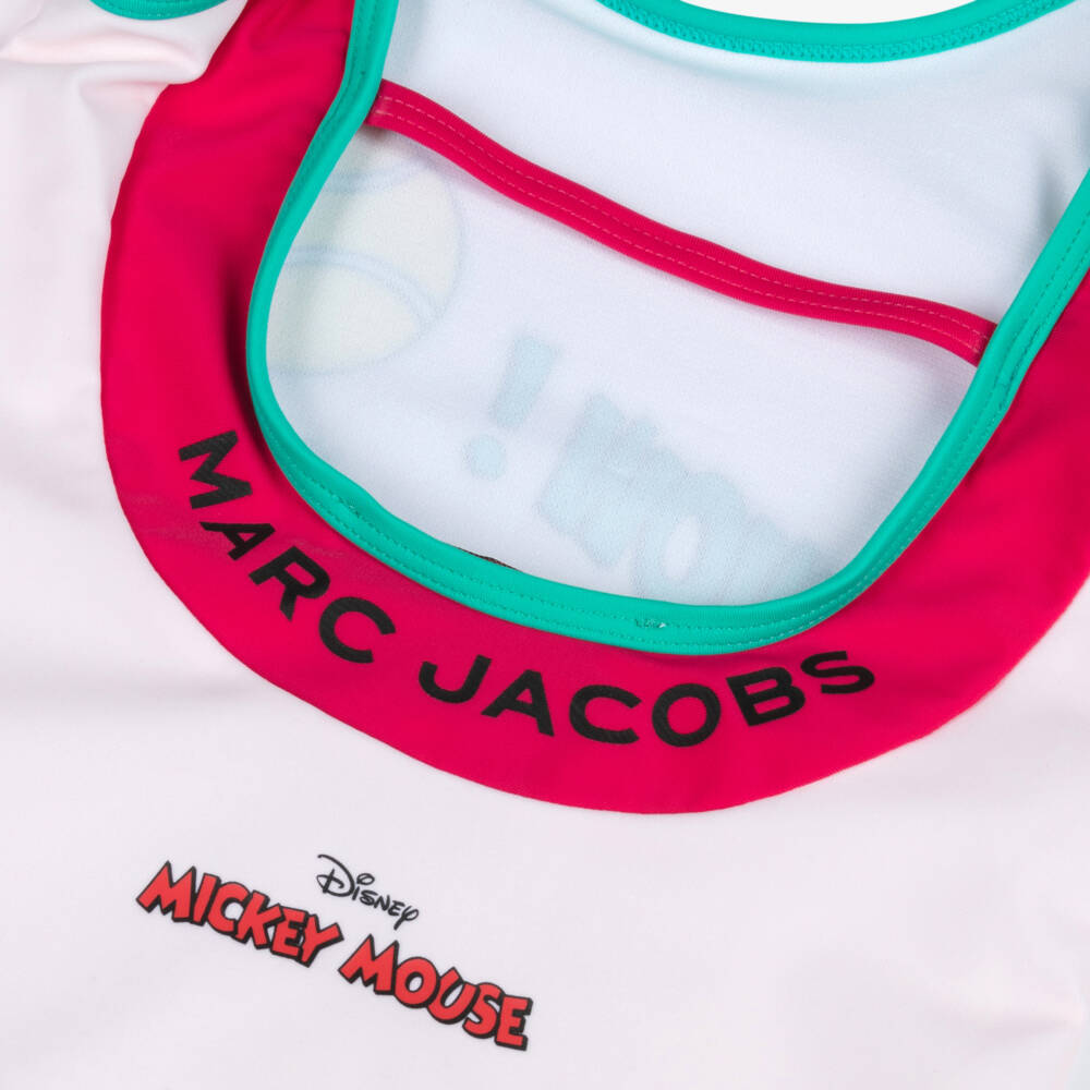 MARC JACOBS-Girls Pale Pink Minnie Mouse Tennis Print Swimsuit | Childrensalon
