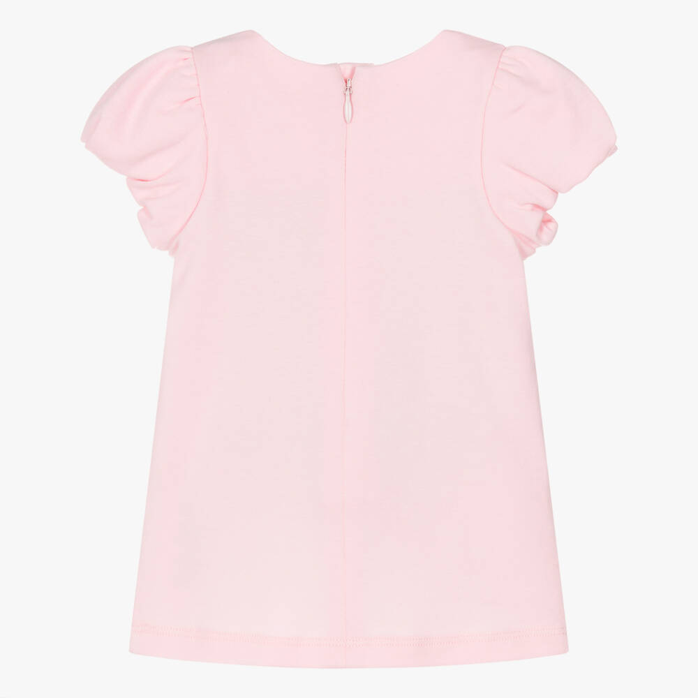 MARC JACOBS-Girls Pale Pink Snapshot Bag Print Cotton Dress | Childrensalon