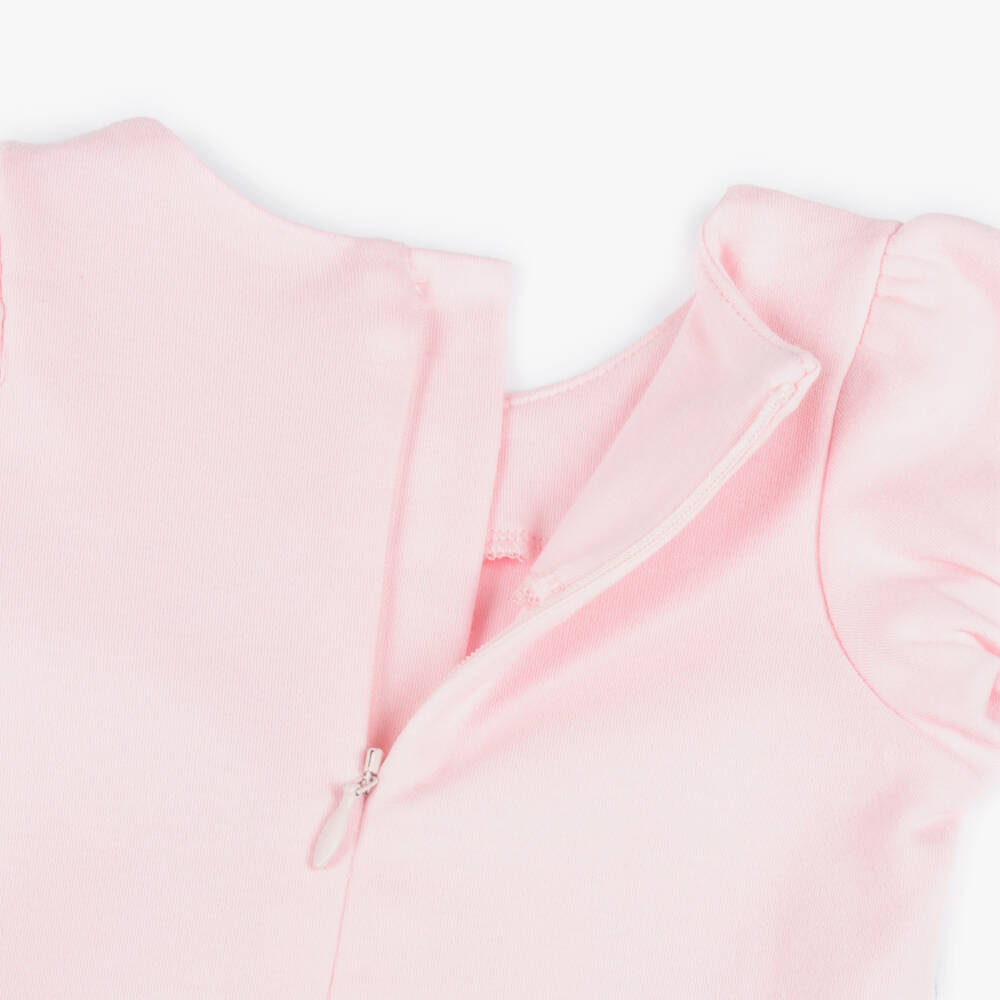 MARC JACOBS-Girls Pale Pink Snapshot Bag Print Cotton Dress | Childrensalon