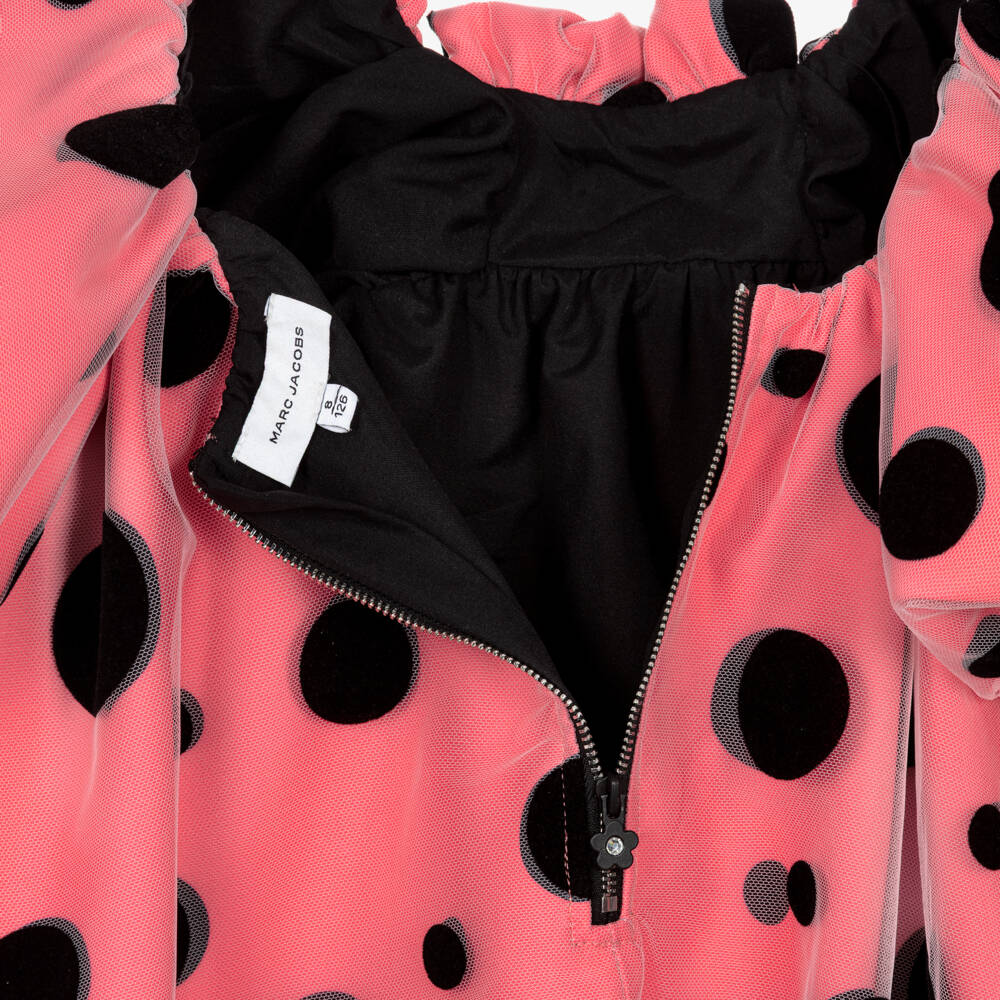 MARC JACOBS-Girls Pink Bow & Polka Dot Bubble Dress | Childrensalon