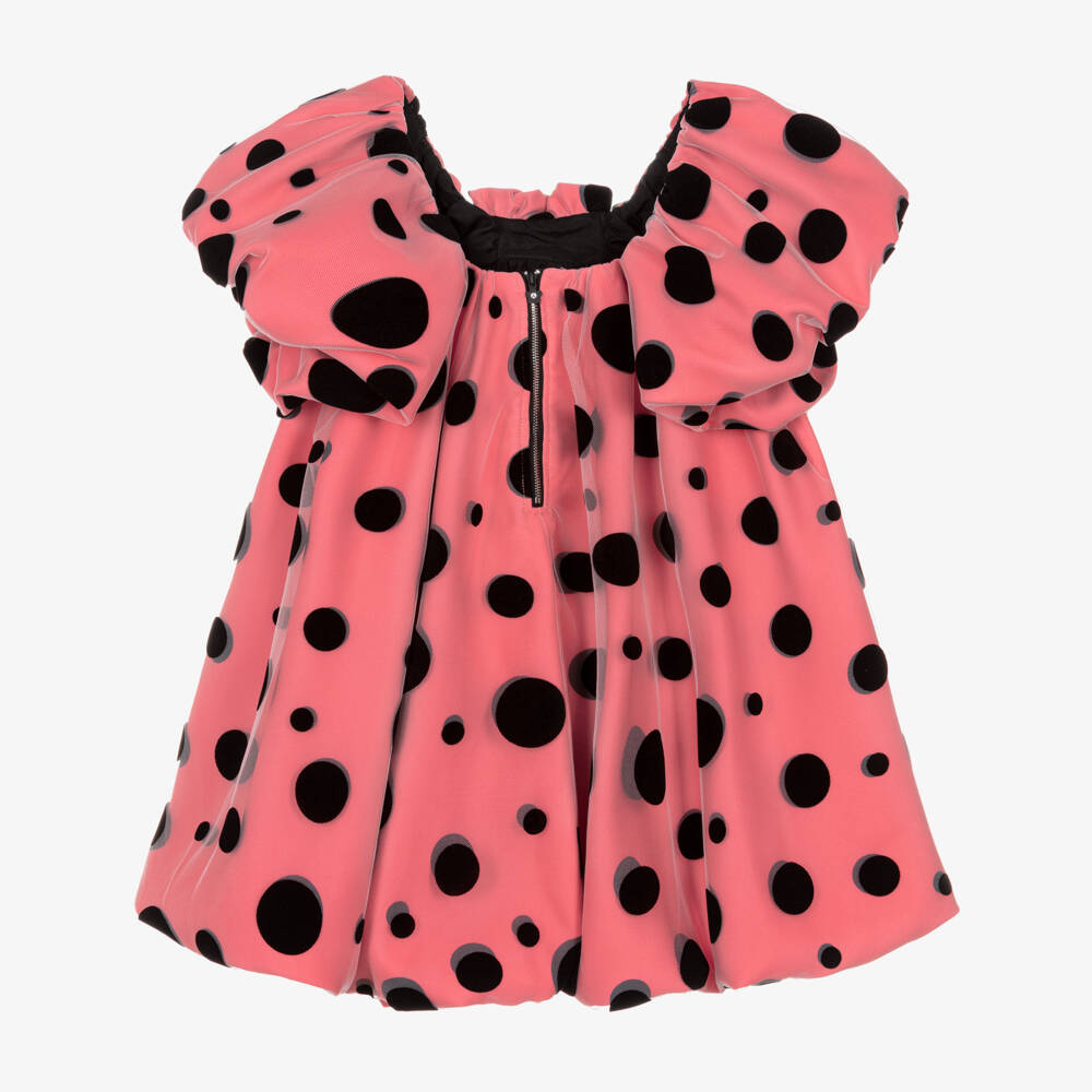 MARC JACOBS-Girls Pink Bow & Polka Dot Bubble Dress | Childrensalon