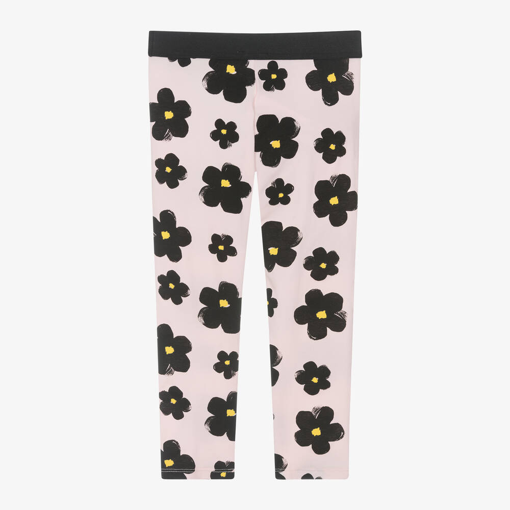 MARC JACOBS-Girls Pink Cotton Daisy Leggings | Childrensalon