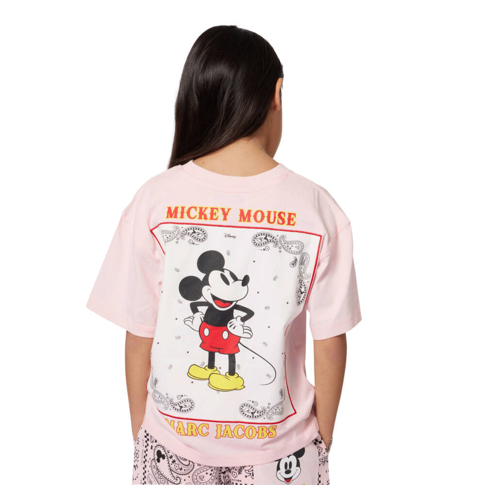 MARC JACOBS-Girls Pink Cotton Mickey Mouse Peace Sign T-Shirt | Childrensalon