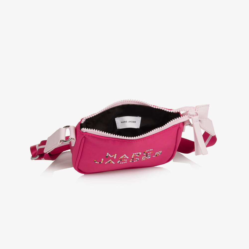 MARC JACOBS-Girls Pink Diamanté Logo Crossbody Bag (16cm) | Childrensalon