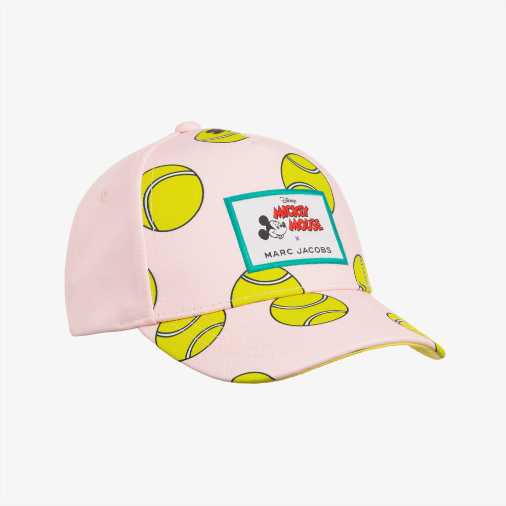 MARC JACOBS-Girls Pink Mickey Mouse Tennis Ball Print Cap | Childrensalon