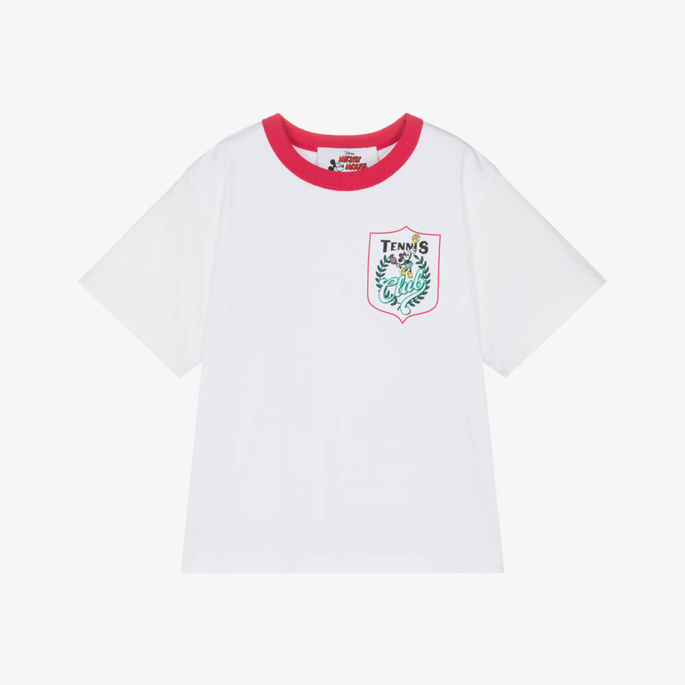MARC JACOBS-Girls White Cotton Minnie Mouse Tennis Club T-Shirt | Childrensalon