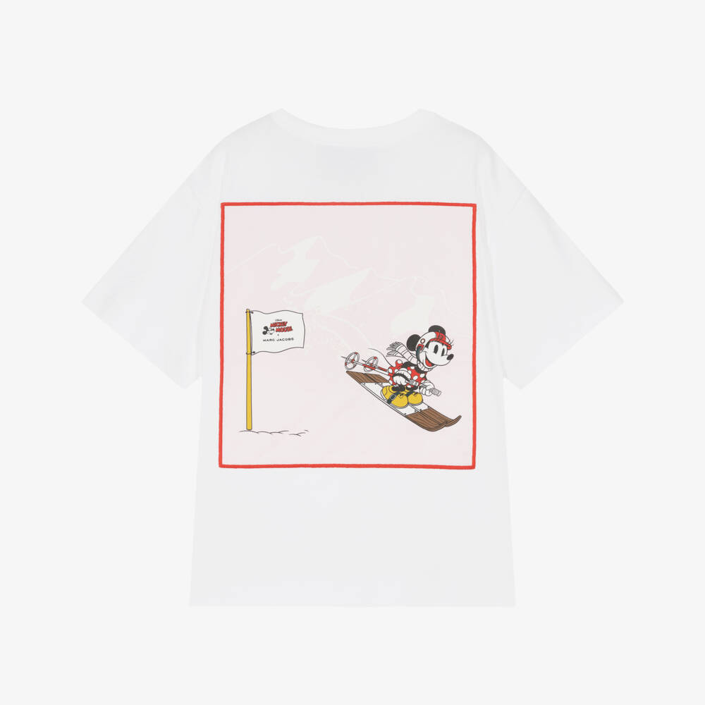 MARC JACOBS-Girls White Minnie Mouse Ski Print T-Shirt | Childrensalon