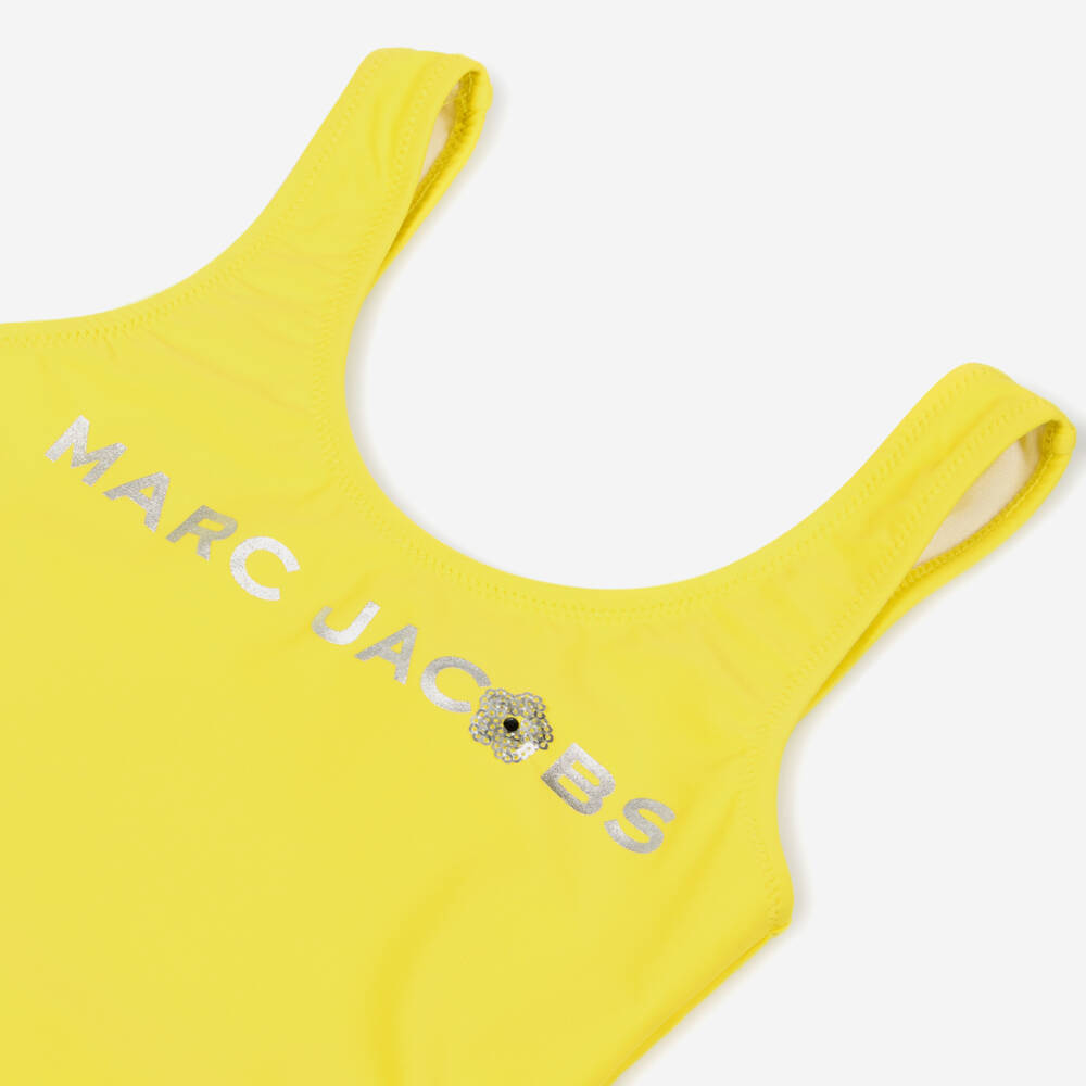 MARC JACOBS-Girls Yellow Sequinned Daisy Swimsuit | Childrensalon