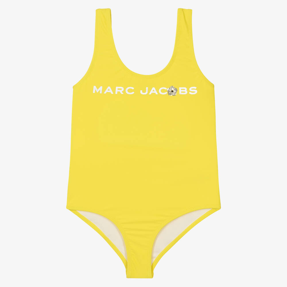 MARC JACOBS-Girls Yellow Sequinned Daisy Swimsuit | Childrensalon