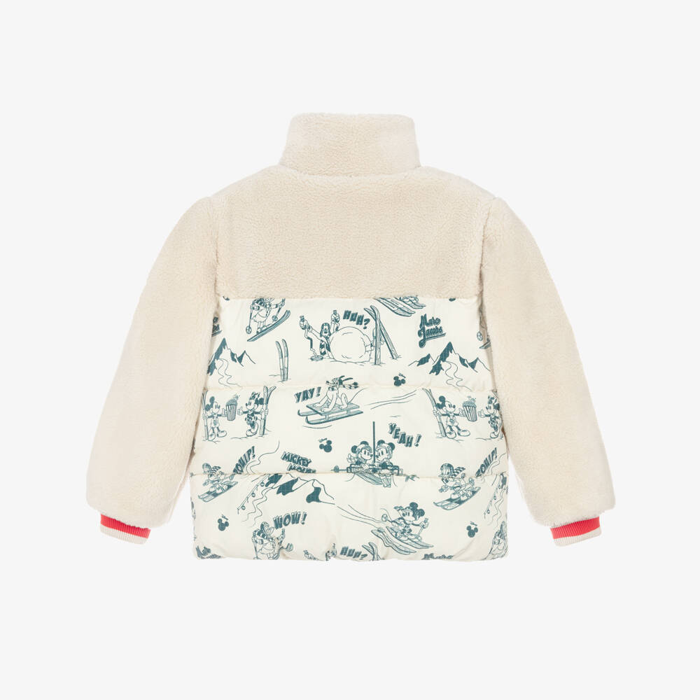 MARC JACOBS-Ivory Fleece Jacket with Disney Ski Print | Childrensalon