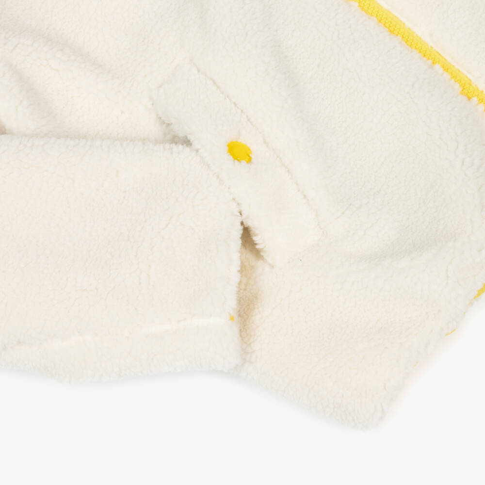 MARC JACOBS-Ivory Teddy Fleece Jacket with Embroidered Mickey Mouse | Childrensalon