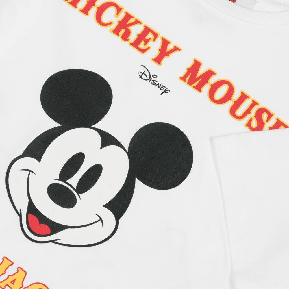 MARC JACOBS-White Cotton Mickey Mouse T-Shirt | Childrensalon
