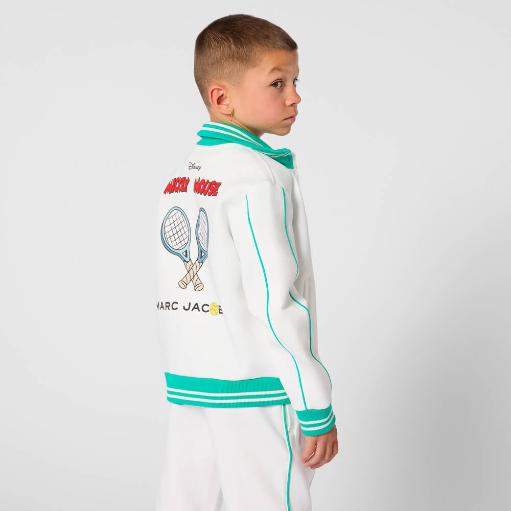 MARC JACOBS-White Mickey Mouse Jersey Joggers | Childrensalon