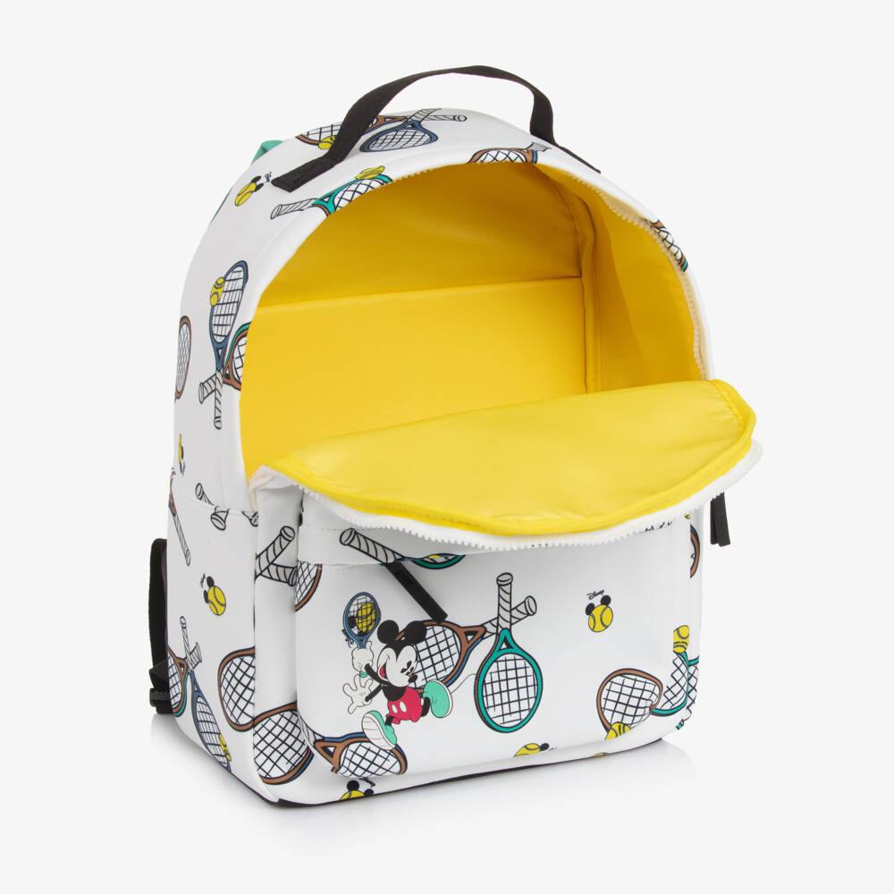 MARC JACOBS-White Mickey Mouse Tennis Racquet Print Backpack (36cm) | Childrensalon