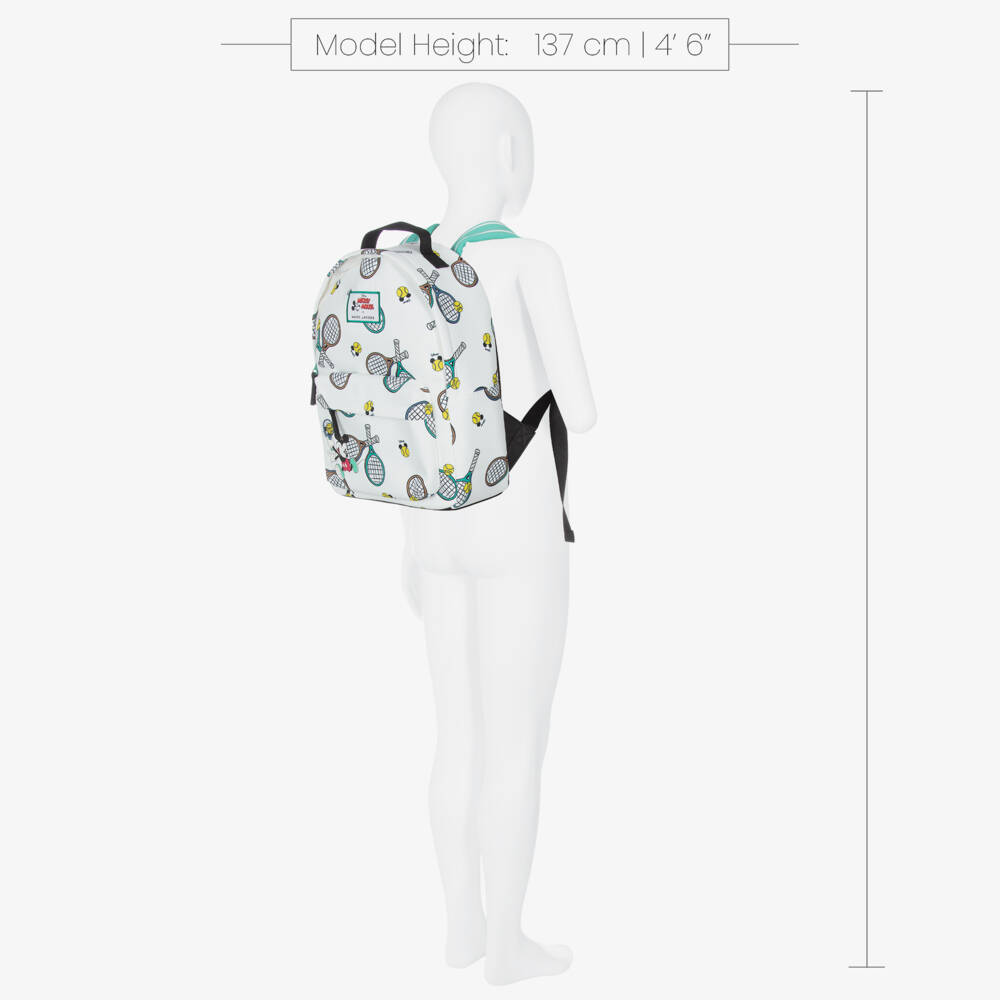 MARC JACOBS-White Mickey Mouse Tennis Racquet Print Backpack (36cm) | Childrensalon