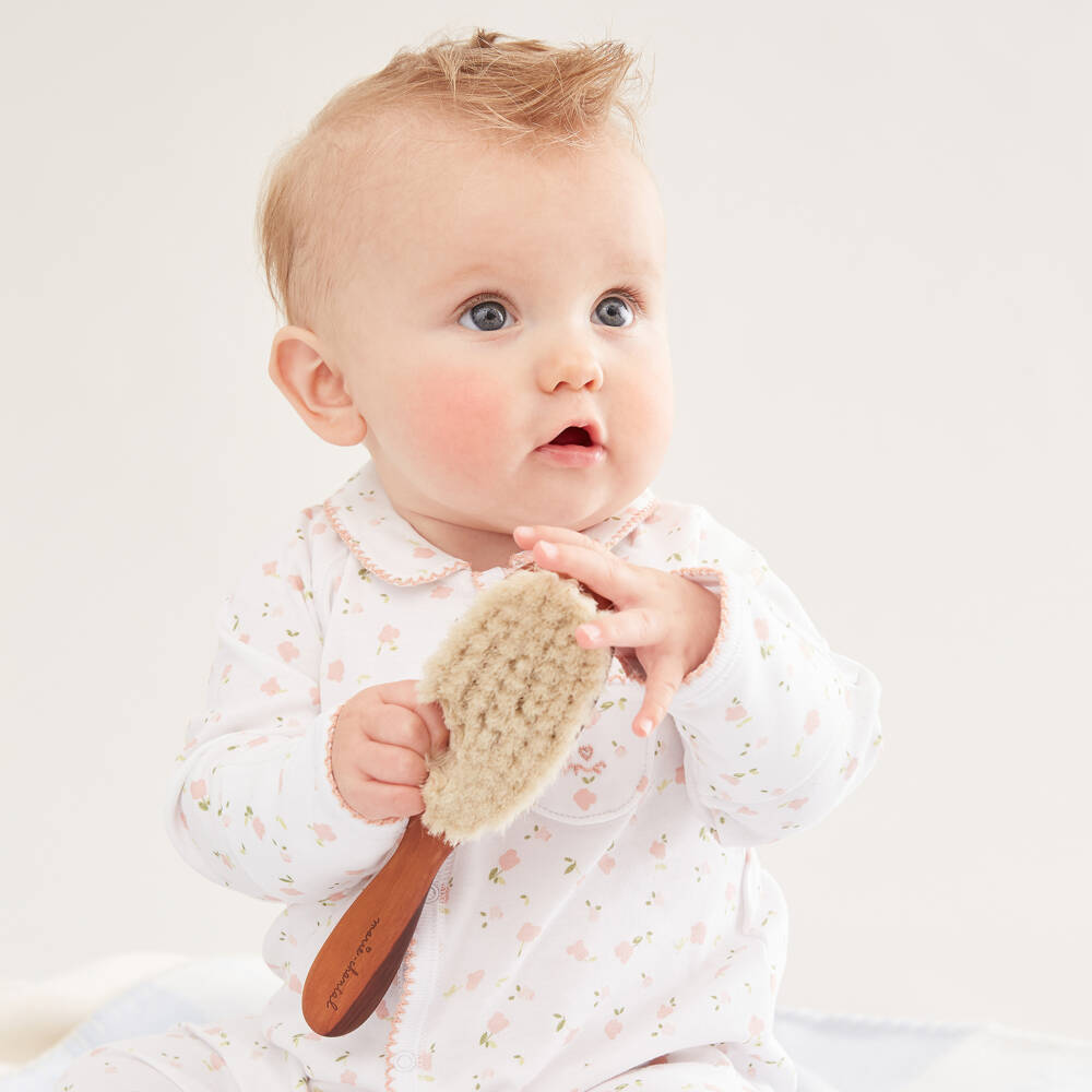 Marie-Chantal-Brown Wood & Bristle Baby Hairbrush | Childrensalon