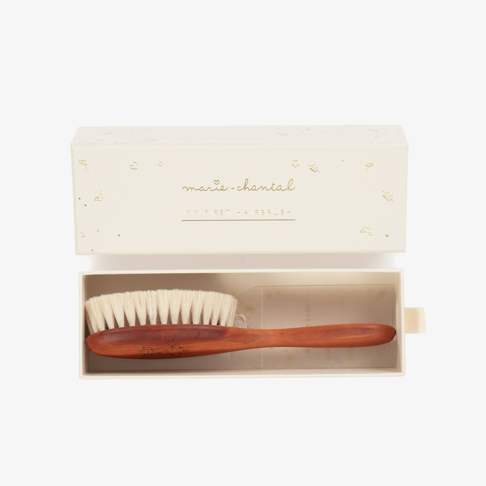 Marie-Chantal-Brown Wood & Bristle Baby Hairbrush | Childrensalon