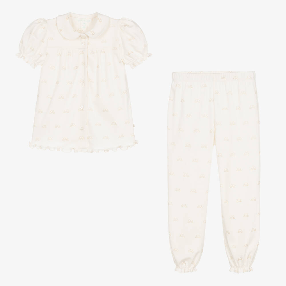 Marie-Chantal-Кремовая пижама из хлопка пима | Childrensalon