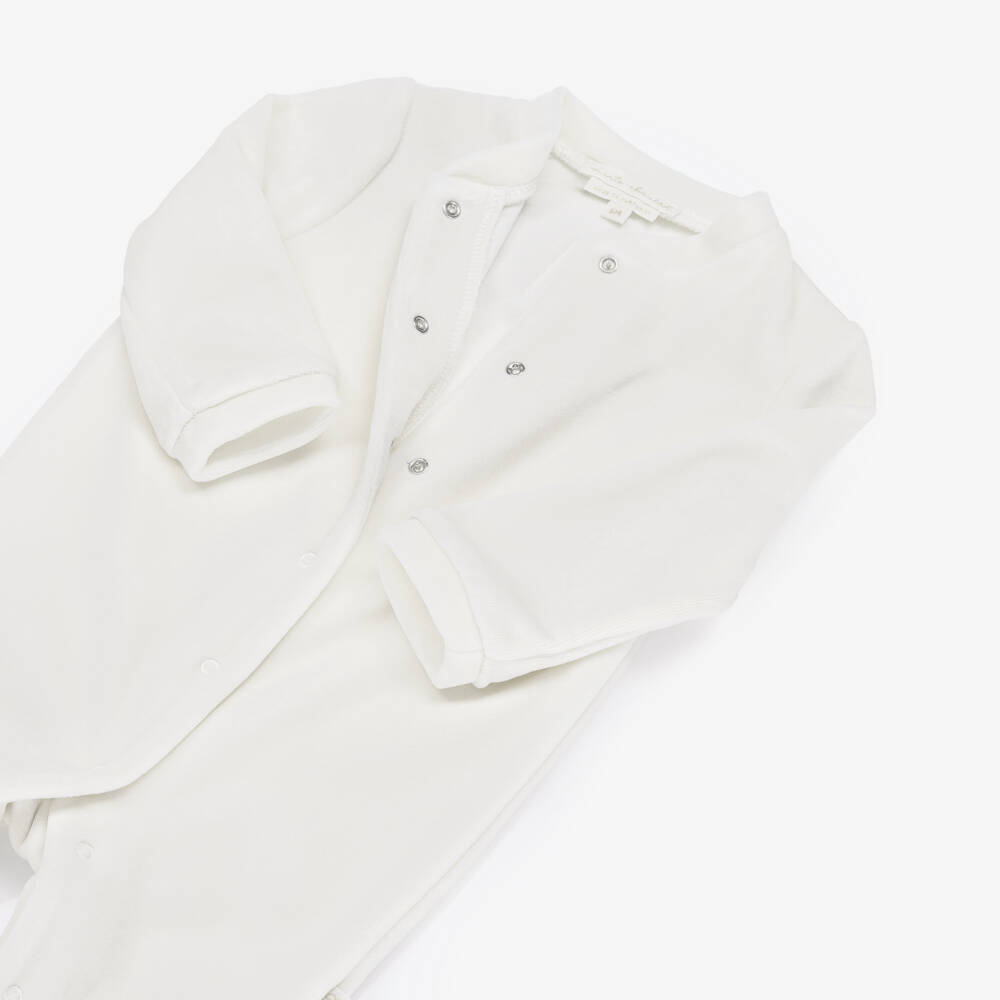 Marie-Chantal-Ivory Velour Angel Babygrow & Toy Mouse Gift Set | Childrensalon