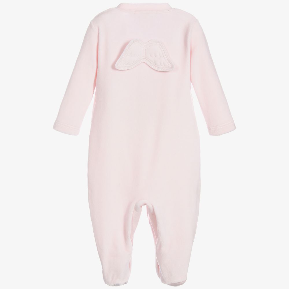 Marie-Chantal-Pink Angel Wings Babygrow | Childrensalon