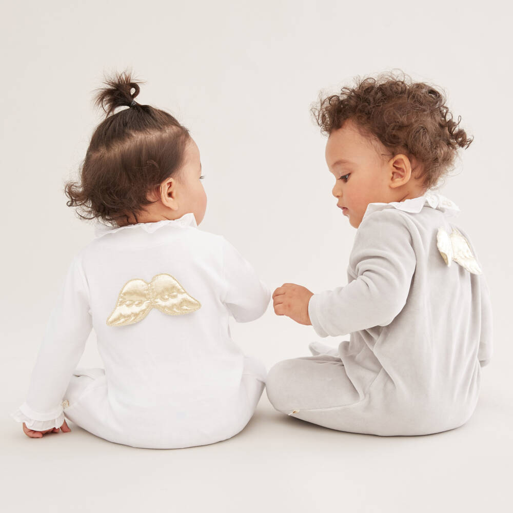 Marie-Chantal-Белый комбинезон с крылышками ангела | Childrensalon