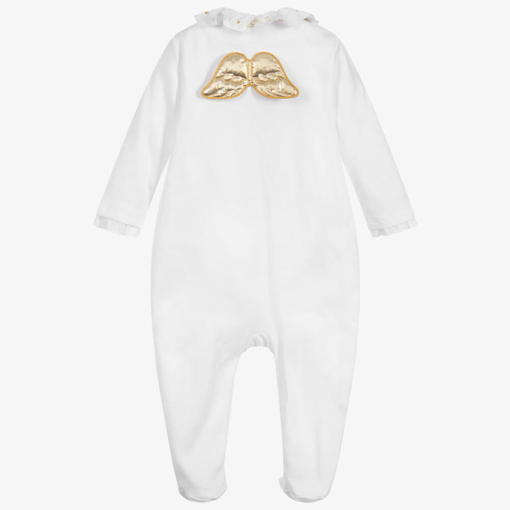 Marie-Chantal-Белый комбинезон с крылышками ангела | Childrensalon