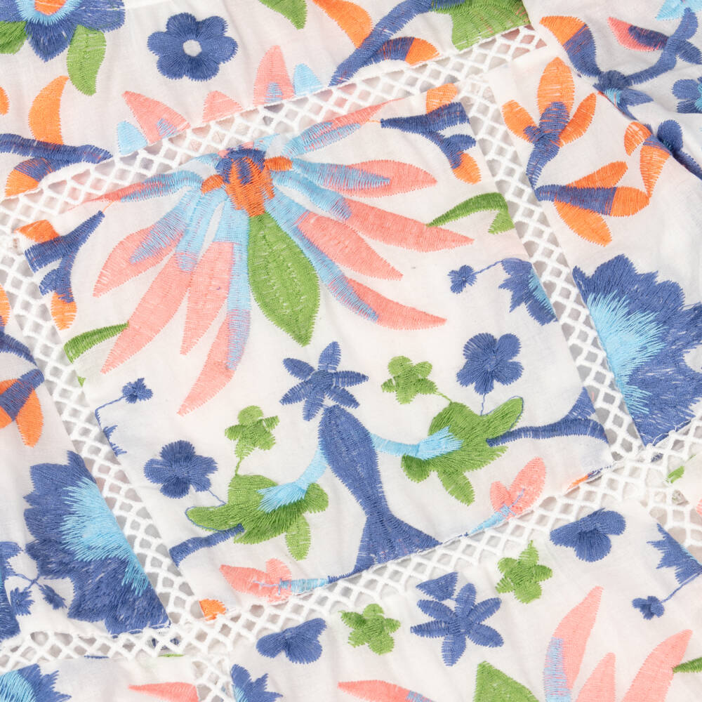 Marlo Kids-Girls Blue Embroidered Cotton Dress | Childrensalon