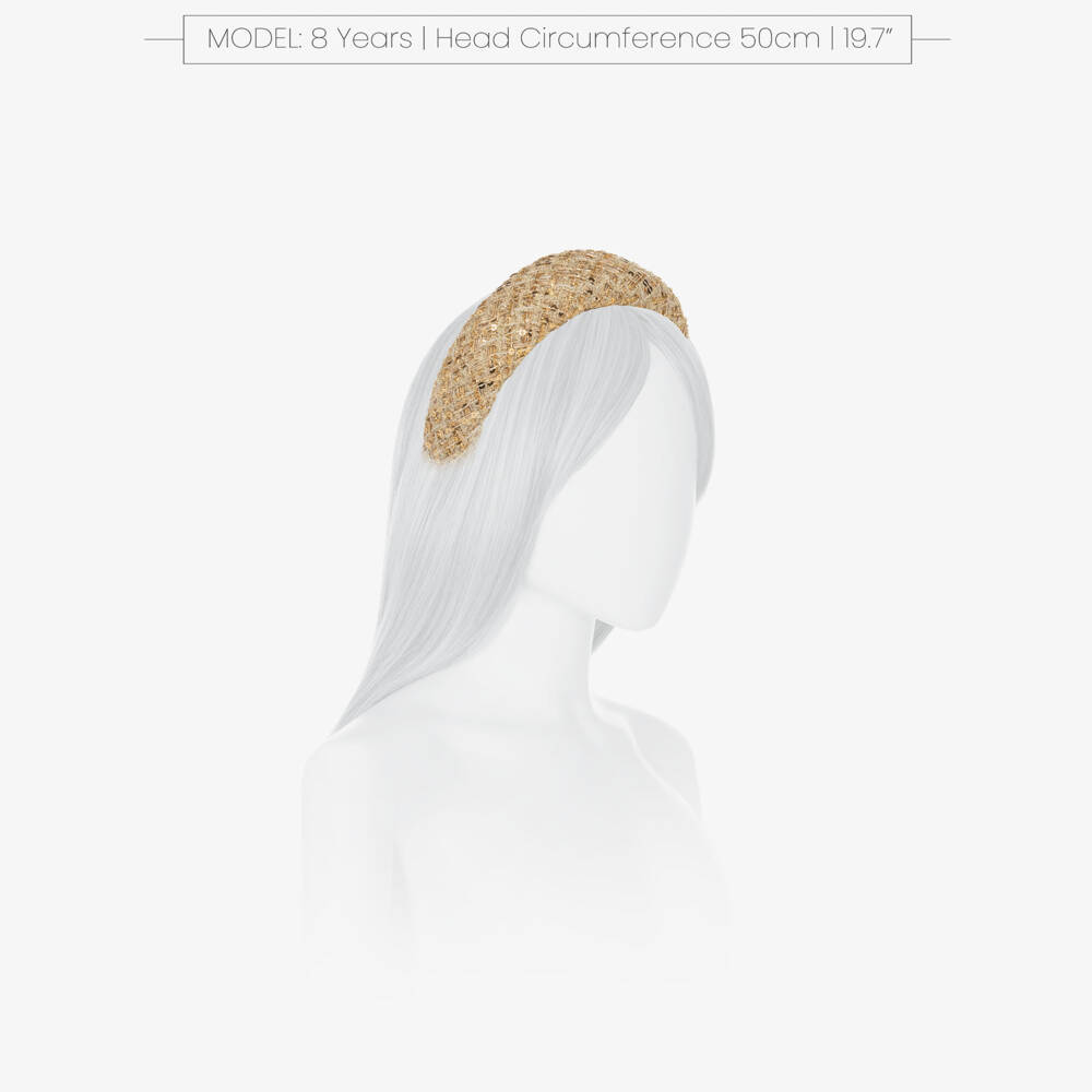 Marlo Kids-Girls Glittery Gold Tweed Hairband | Childrensalon