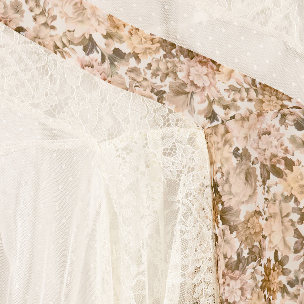 Marlo Kids-Girls Ivory & Pink Floral Maxi Dress | Childrensalon