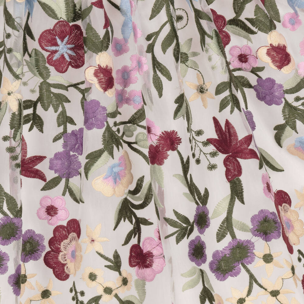 Marlo Kids-Girls Multicolour Floral Embroidered Maxi Dress | Childrensalon