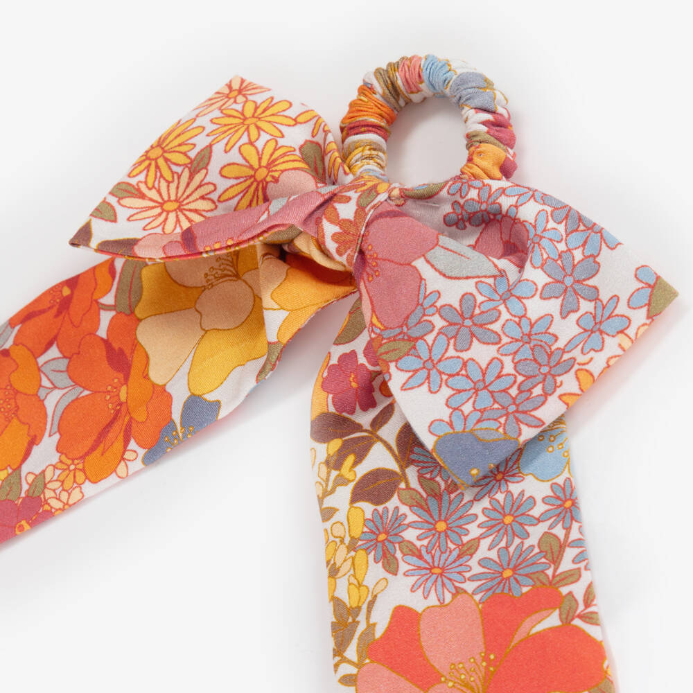 Marlo Kids-ربطة شعر قطن لون برتقالي للبنات (12 سم) | Childrensalon