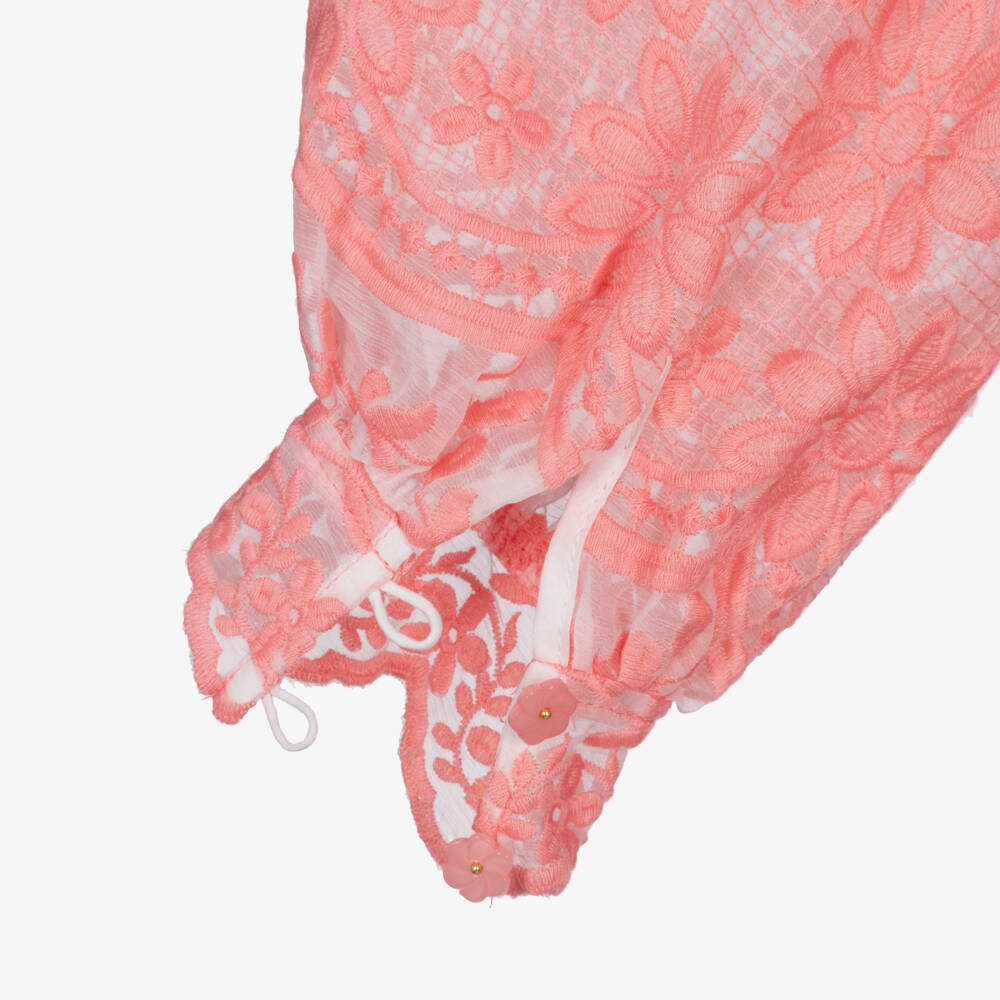 Marlo Kids-Girls Pink Embroidered Chiffon Dress | Childrensalon