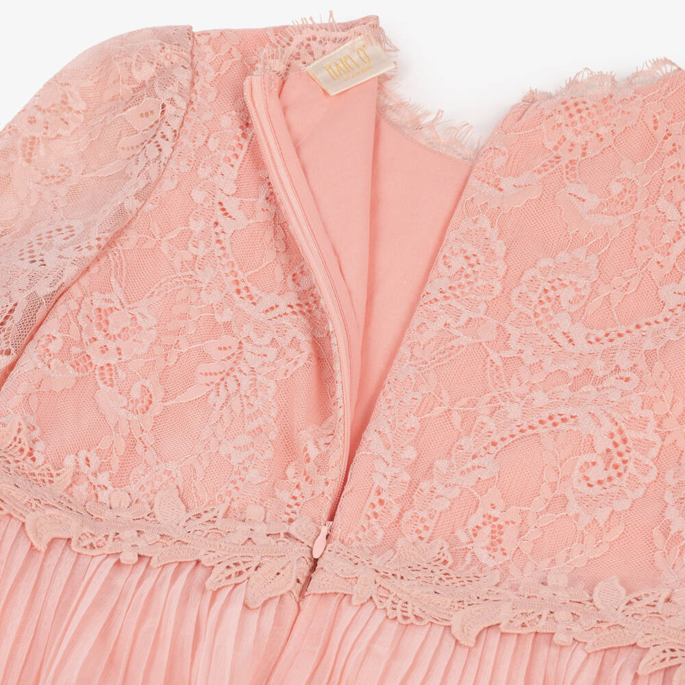 Marlo Kids-Girls Pink Floral Lace Tiered Dress | Childrensalon