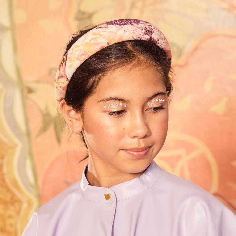 Marlo Kids-Girls Pink & Purple Abstract Floral Hairband | Childrensalon