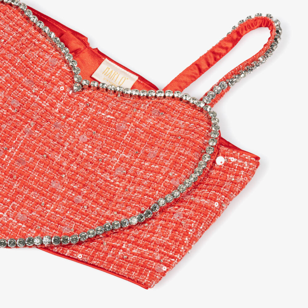 Marlo Kids-توب تويد لون أحمر بشكل قلب للبنات | Childrensalon