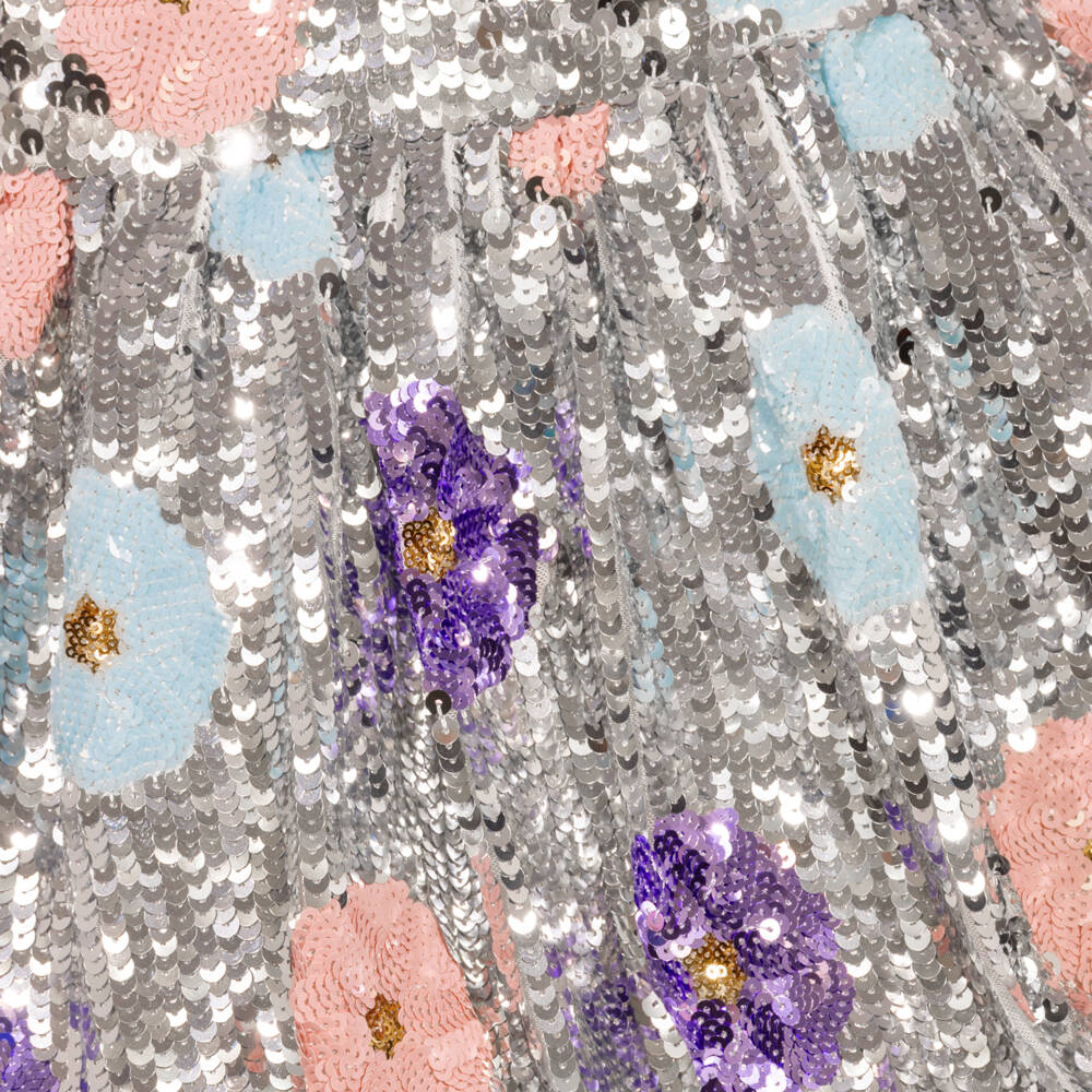 Marlo Kids-Girls Silver Sequin Mini Dress | Childrensalon