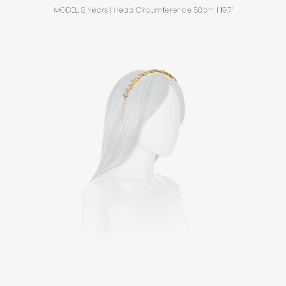 Marlo Kids-Girls White Satin Jewelled Hairband | Childrensalon