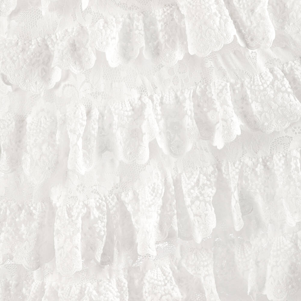 Marlo Kids-فستان ماكسي بطبقات دانتيل وكشكش لون أبيض للبنات | Childrensalon