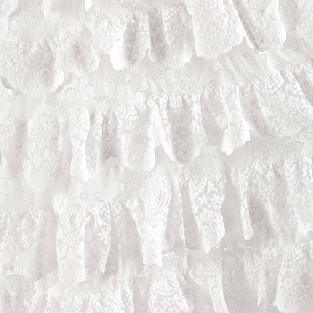 Marlo Kids-Girls White Tiered Lace Ruffle Maxi Dress | Childrensalon