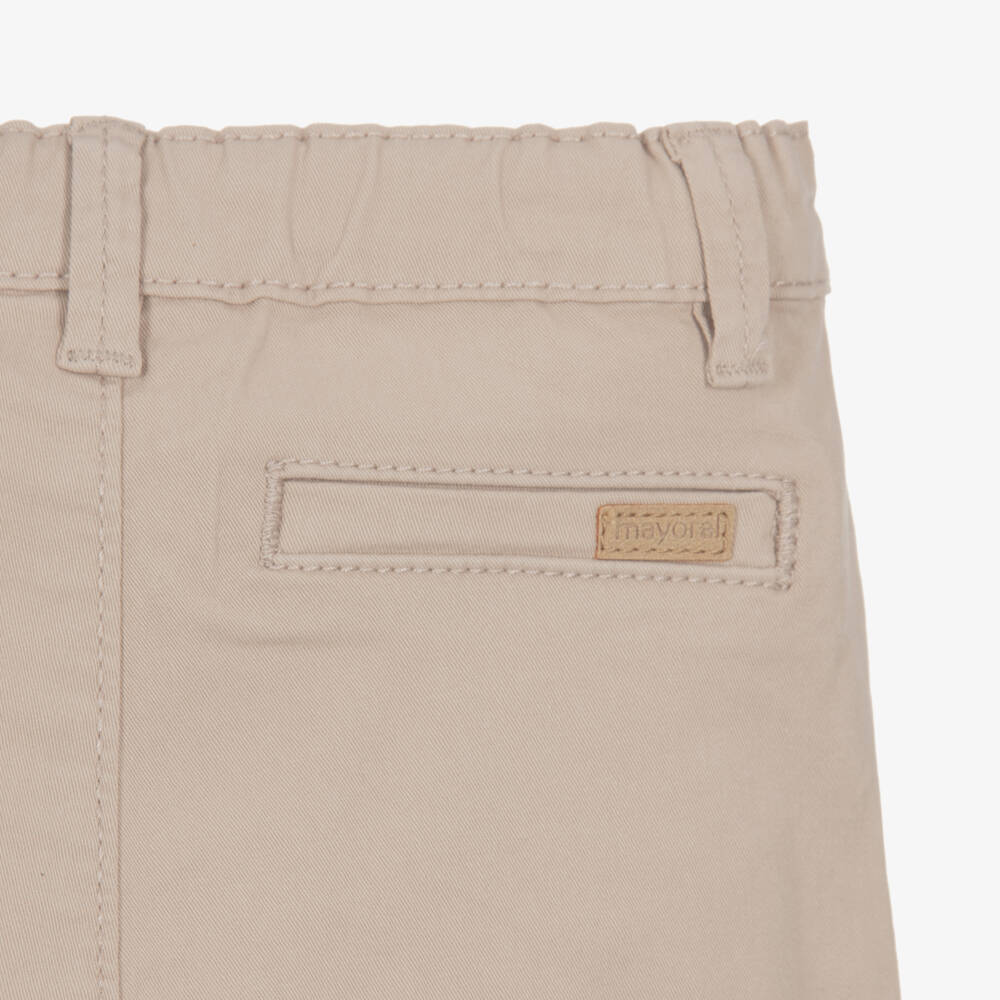 Mayoral Newborn-Baby Boys Beige Chino Style Cotton Shorts | Childrensalon